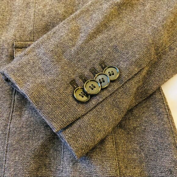 Ann Taylor Brown Single-Breasted Wool Blend Front Flap Pockets Blazer, Sz 10 - Picture 10 of 11